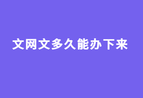 文網文多久能辦下來,時間明細大分享